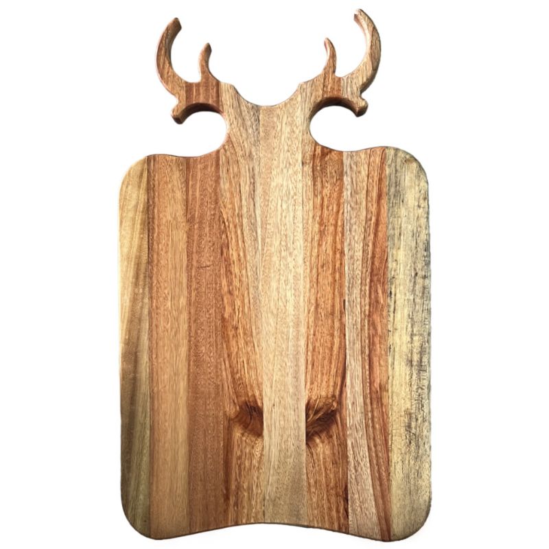 wooden serving board of deer antler, rectangular model